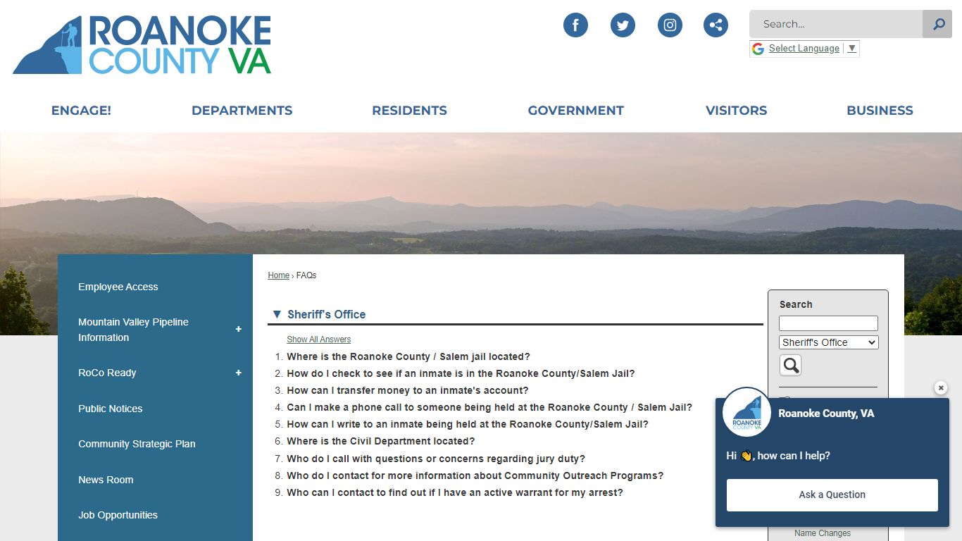 FAQs • Roanoke County, VA • CivicEngage